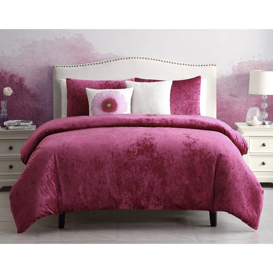81882 Firefly Twin Bed Comforter Set, Raspberry - 4 Piece