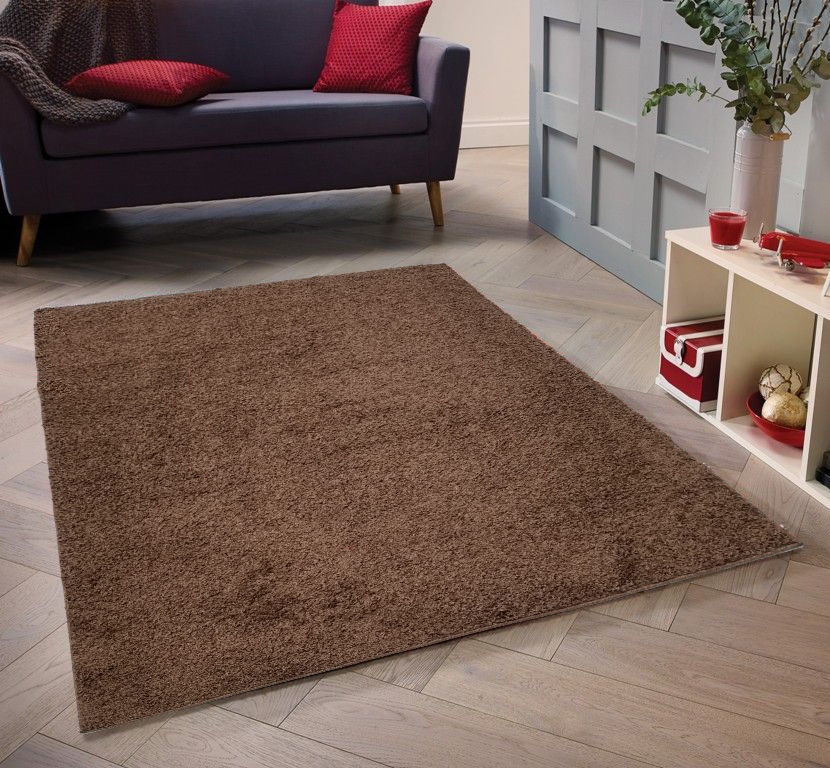Hd-shaggy-brown 5 X 7 Ft. Discount World Shaggy Collection Brown Area Rug
