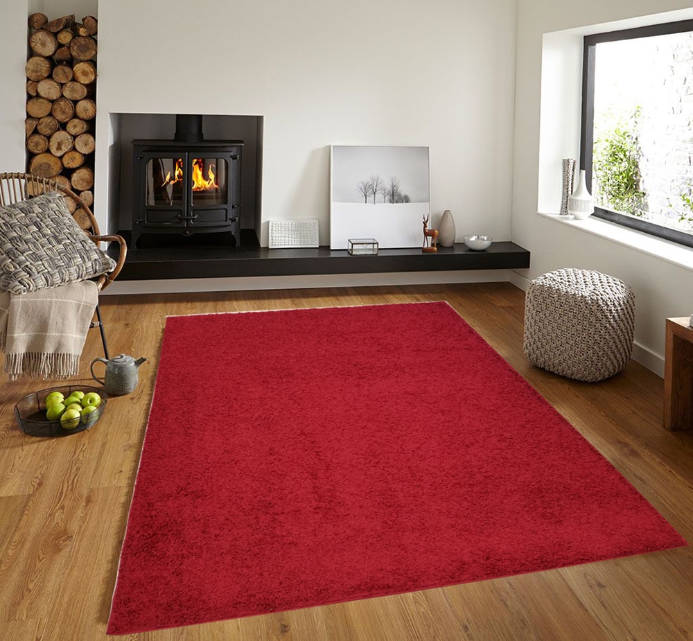 Hd-shaggy-red 5 X 7 Ft. Discount World Shaggy Collection Red Area Rug