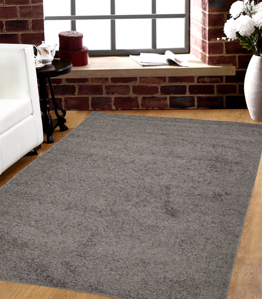 Hd-shaggy-gray 5 X 7 Ft. Discount World Shaggy Collection Gray Area Rug