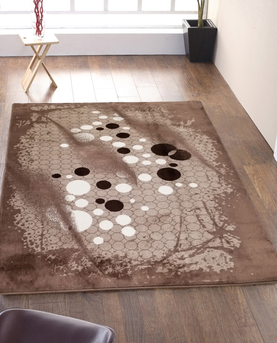 Hd-jc1651-blv-bbj 5 X 7 Ft. Discount World Modern Jersey Collection Paisley Stylish Stain Resistant Floor Rug - Brown
