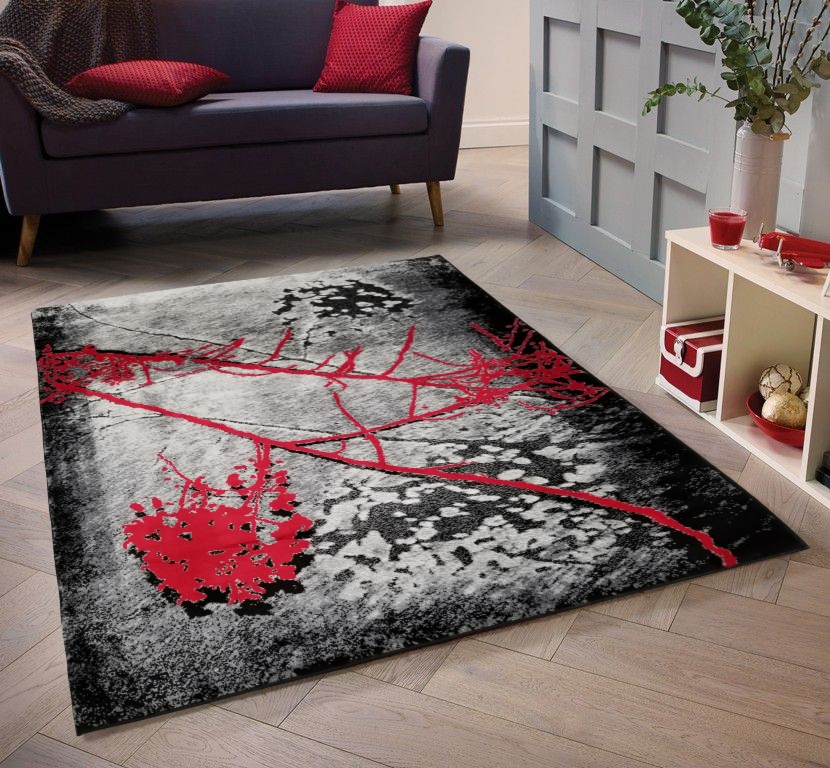 Hd-jc2032-blc-gry 5 X 7 Ft. Discount World Modern Jersey Collection Abstract Stylish Stain Resistant Floor Rug - Black & Gray