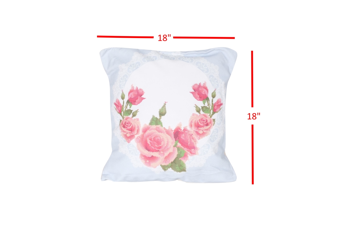 HD-4905-PC Pillow Cover for Home Decor - Set of 2, Pink Roses