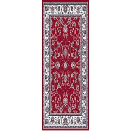 769924369531 21 X 35 In. Premium Muse Area Rug - Red & Ivory