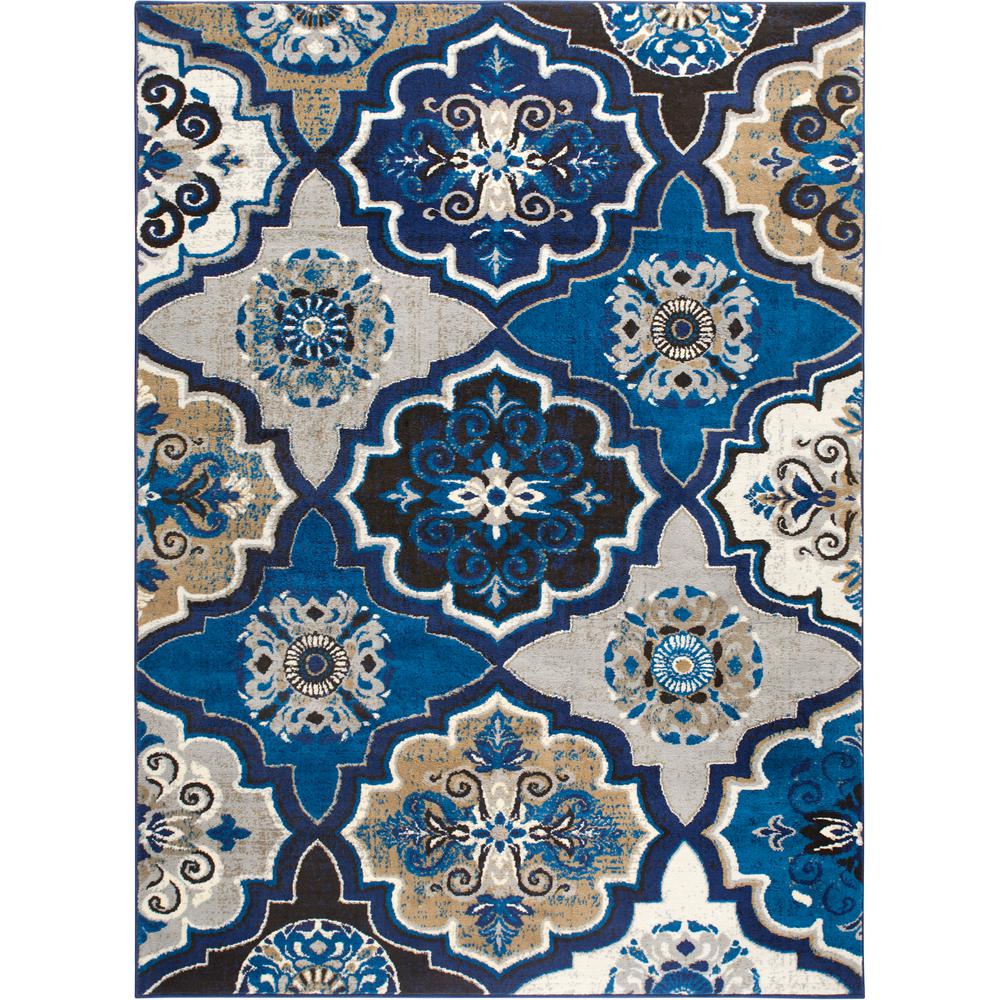 769924428658 7 Ft. 10 In. X 10 Ft. 5 In. Tremont Willow Area Medallion Rug - Ivory, Beige & Blue