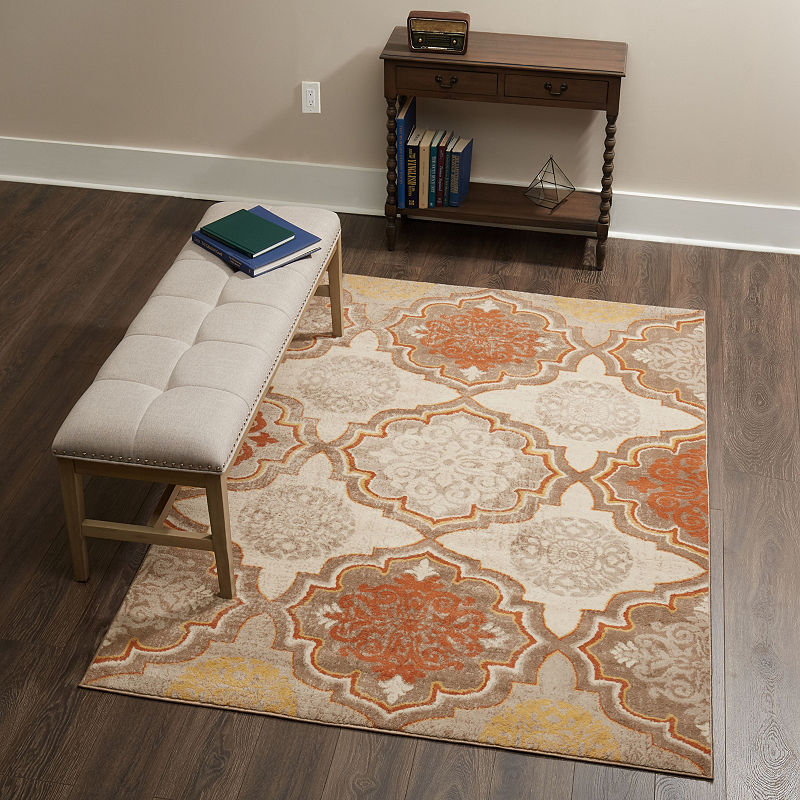 769924428665 7 Ft. 10 In. X 10 Ft. 5 In. Tremont Willow Area Medallion Rug - Taupe & Orange