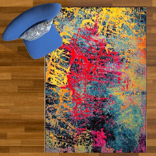 769924437964 7 Ft. 10 In. X 10 Ft. 2 In. Splash Tomie Area Abstract Rug - Multicolor