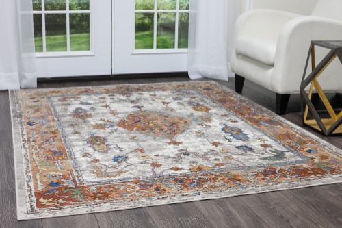 769924481509 31 X 47 In. Parlin Aster Area Medallion Rug - Ivory & Rust
