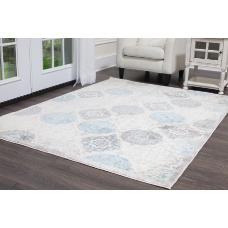 769924487624 5 Ft. 2 In. X 7 Ft. 2 In. Boho Andorra Area Ikat Rug - Gray & Blue