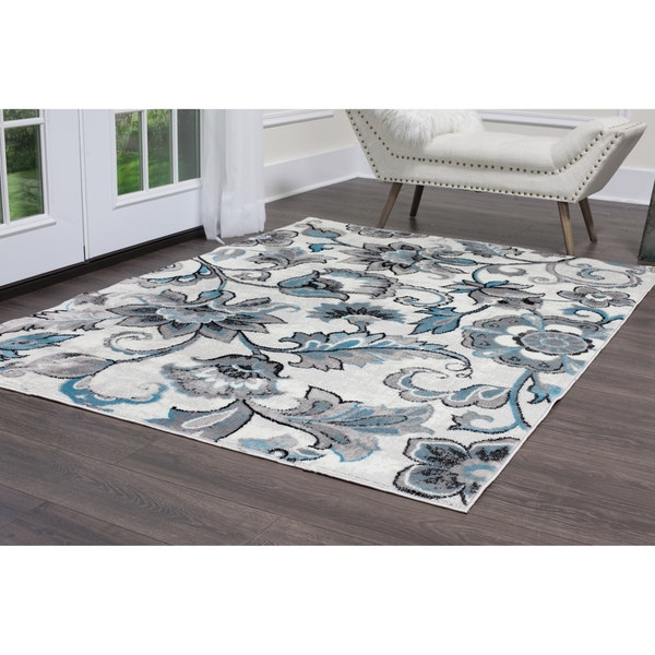 769924487679 3 Ft. 3 In. X 5 Ft. 2 In. Boho Odesa Area Ikat Rug - Ivory & Blue