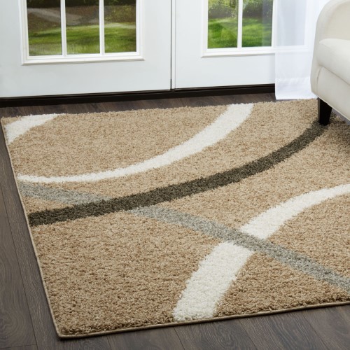 769924494455 9 Ft. 2 In. X 12 Ft. 5 In. Synergy Quill Area Abstract Rug - White & Beige