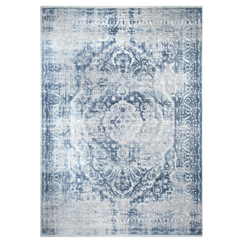 769924505212 7 Ft. 10 In. Kenmare Capri Round Area Distressed Rug - Gray & Blue