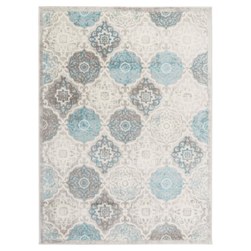 769924517345 6 Ft. 6 In. X 9 Ft. 6 In. Boho Andorra Area Ikat Rug - Gray & Blue