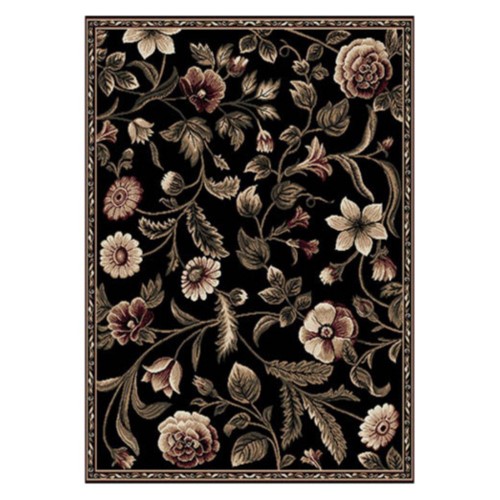 769924128985 3 Ft. 7 In. X 5 Ft. 2 In. Optimum Amell Area Floral Rug - Black