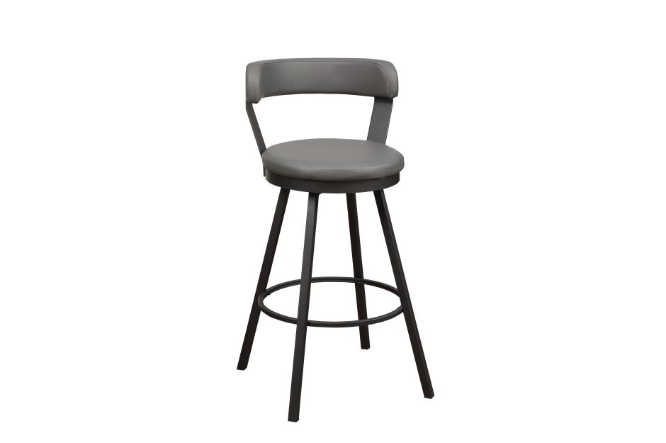 5566-29gy 39.5 X 19 X 20.5 In. Appert Swivel Pub Chair - Gray & Black - Set Of 2