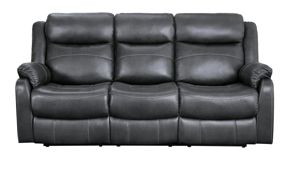 9990gy-3 41 X 37 X 80.25 In. Yerba Double Lay Flat Reclining Sofa With Center Drop-down Cup Holders - Dark Gray