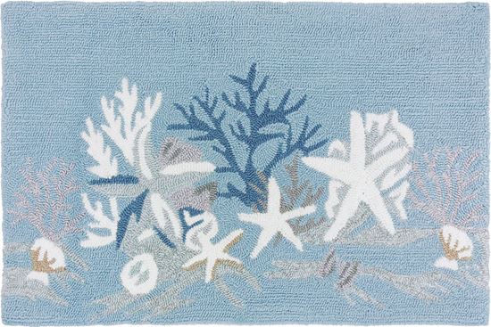 Pps-pb063b 22 X 34 In. Polypropylene White Coral Reef Hand Hooked Rug