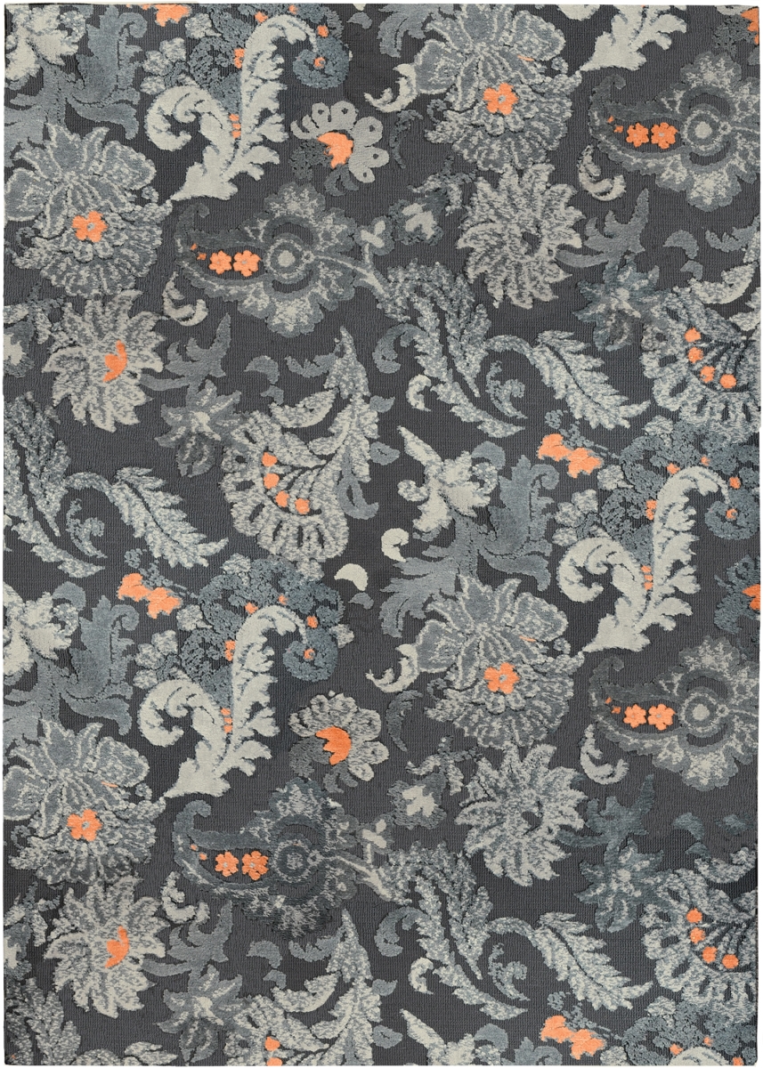 Pmf-bt001c 3 X 5 Ft. Flannel Floral Indoor Area Rug, Gray