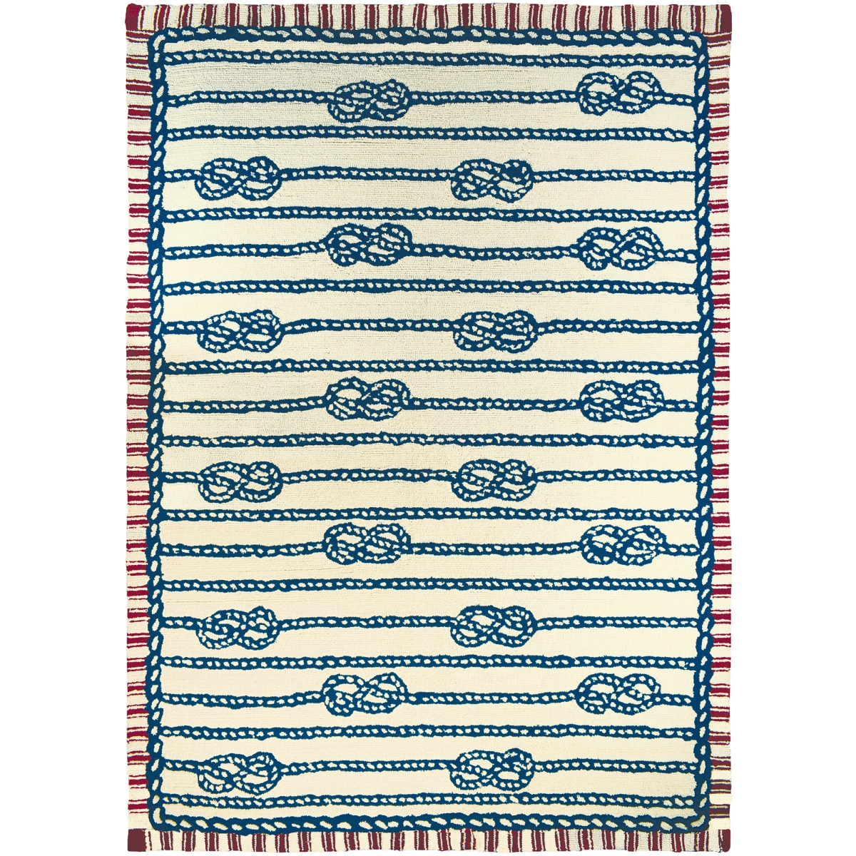 Pps-sch001e 7 X 5 X 0.5 Ft. Hand Hooked Sailors Knot Indoor & Outdoor Area Rug, Multi Color