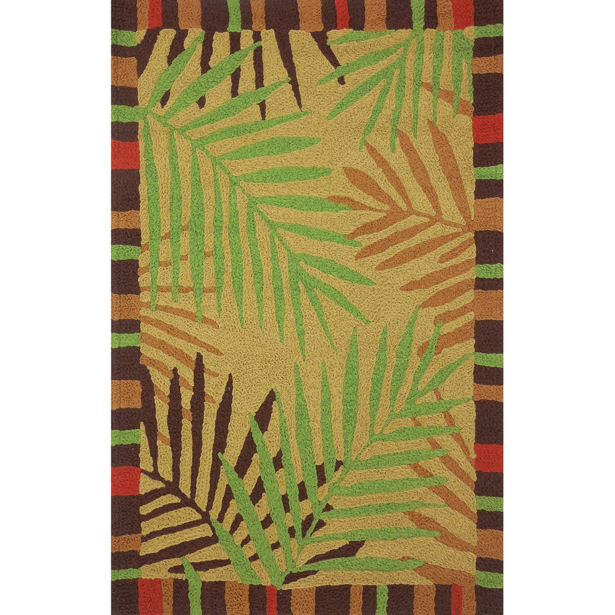 Jio-jcc001e 58 X 78 In. Tropical Leaves Indoor & Outdoor Area Rug