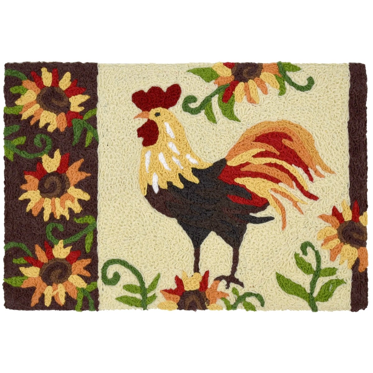 Jb-hv009 20 X 30 In. Rooster, Sunflowers Indoor & Outdoor Accent Rug