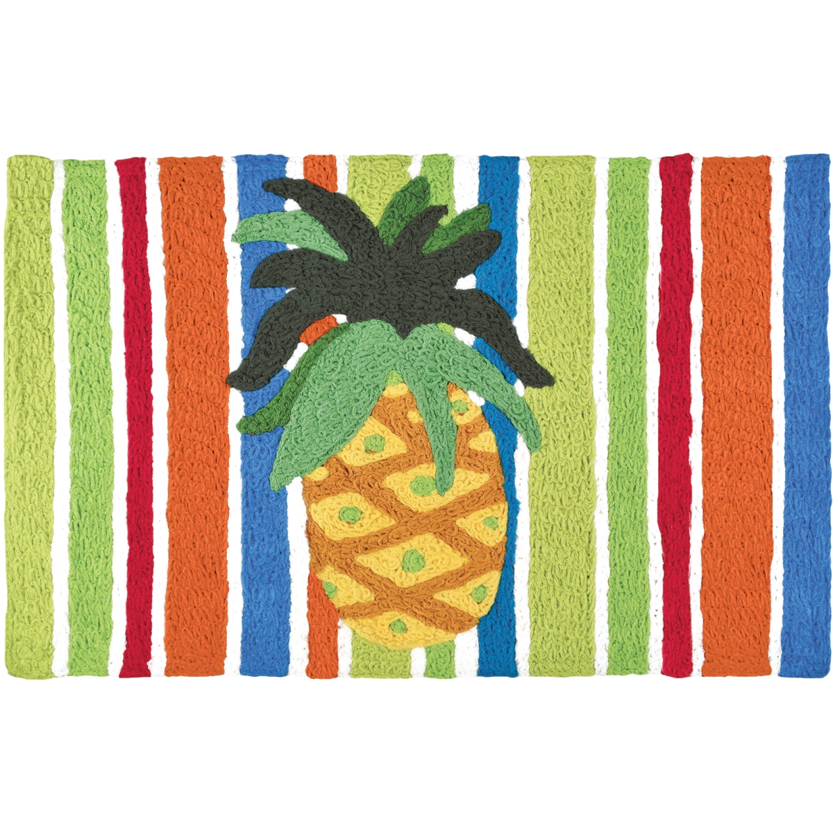 Jb-ll004 20 X 30 In. Pineapple On Watercolored Stripes Rug