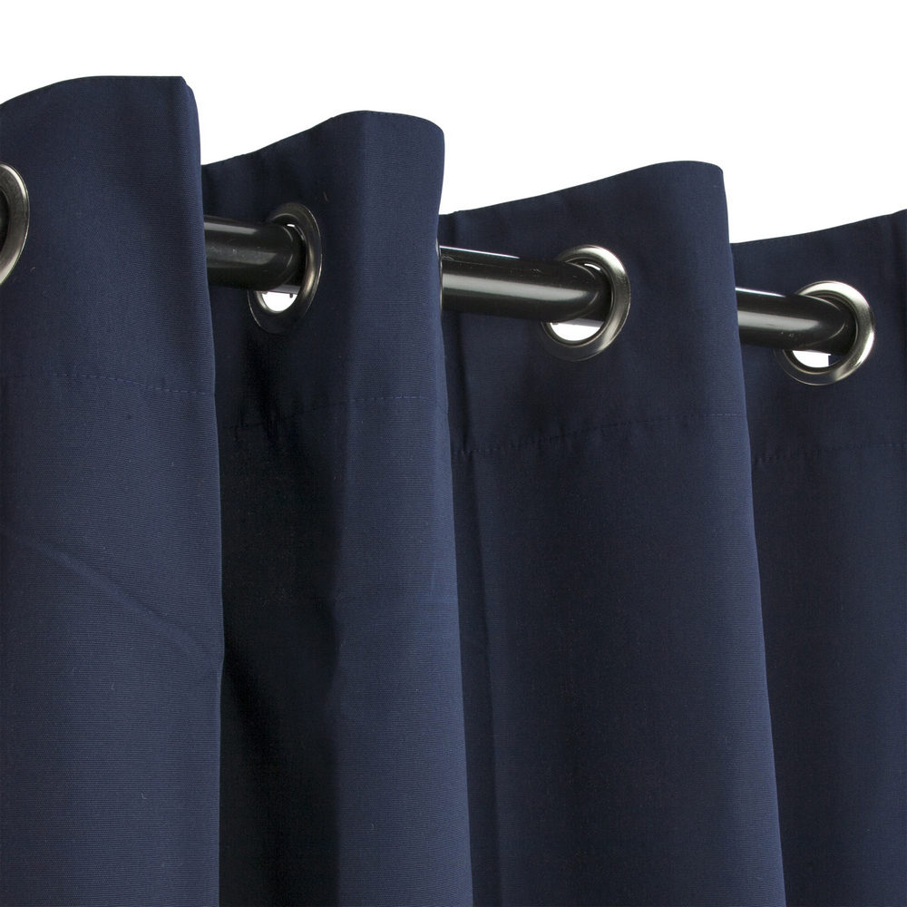 Hammock Source Cur84nvgrsn 50 X 84 In. Sunbrella Outdoor Curtain With Nickel Plated Grommets, Navy