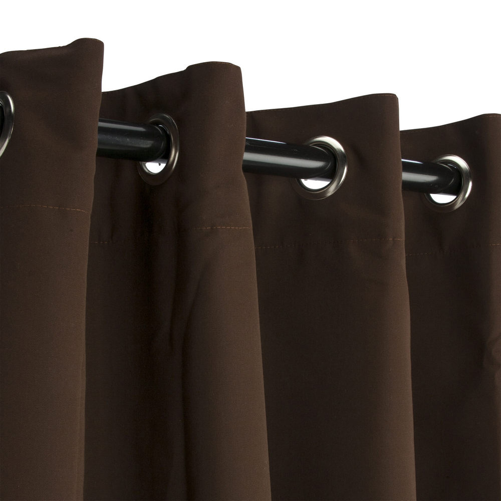 Hammock Source Cur96bbgrsn 50 X 96 In. Sunbrella Outdoor Curtain With Nickel Plated Grommets, Canvas Bay Brown