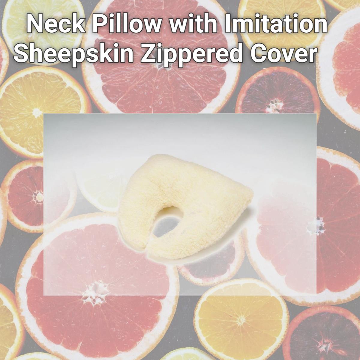 Picture of Hermell Products NC6400 Neck Pillow with Imitation Sheepskin Zippered Cover