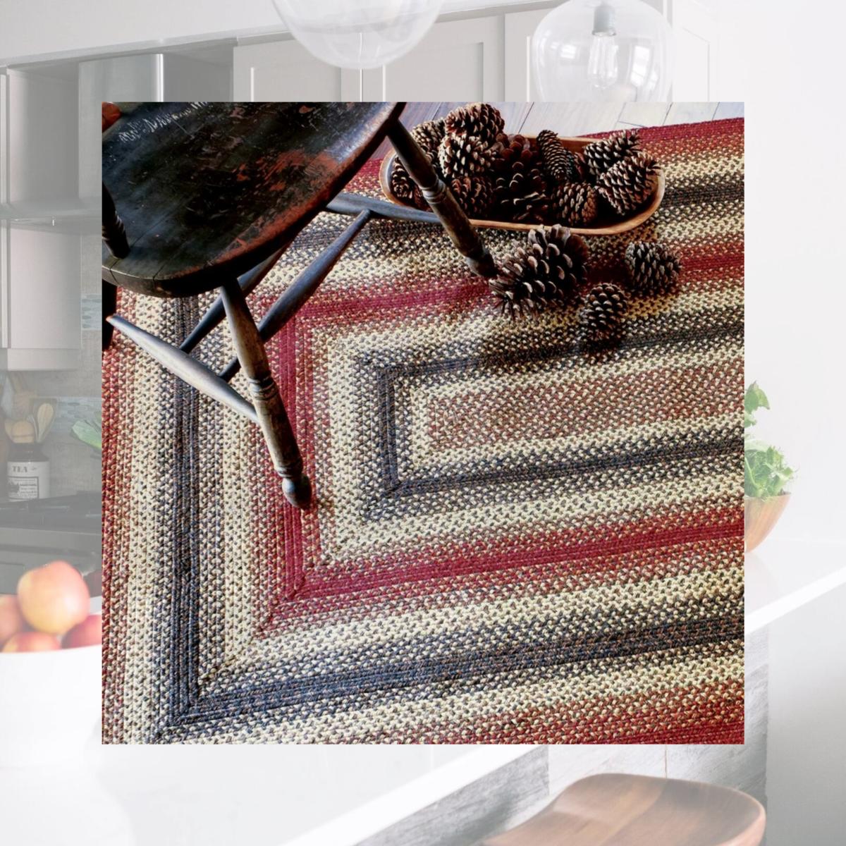 Picture of Homespice Decor 571717 11 x 36 in. Chester Oval Table Runner - Red, Brown & Natural
