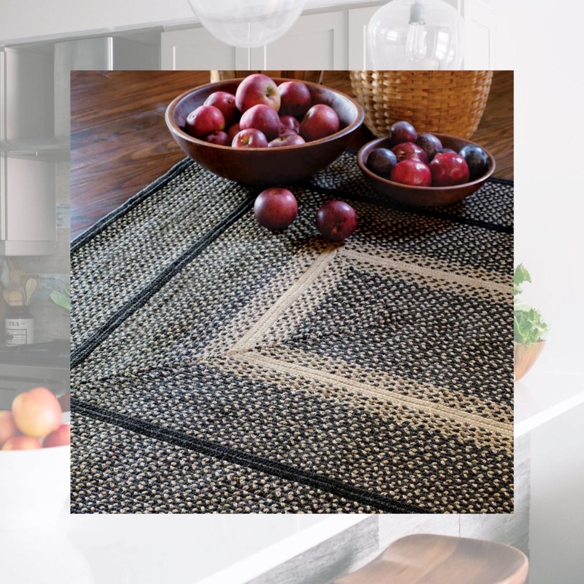 Picture of Homespice Decor 571724 11 x 36 in. Manchester Oval Table Runner - Black, Beige & Ivory