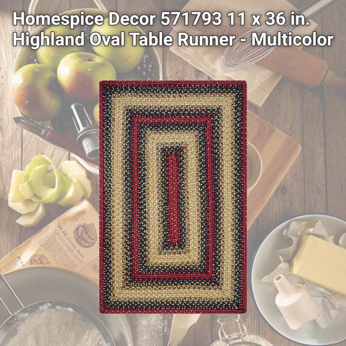 Picture of Homespice Decor 571793 11 x 36 in. Highland Oval Table Runner - Multicolor
