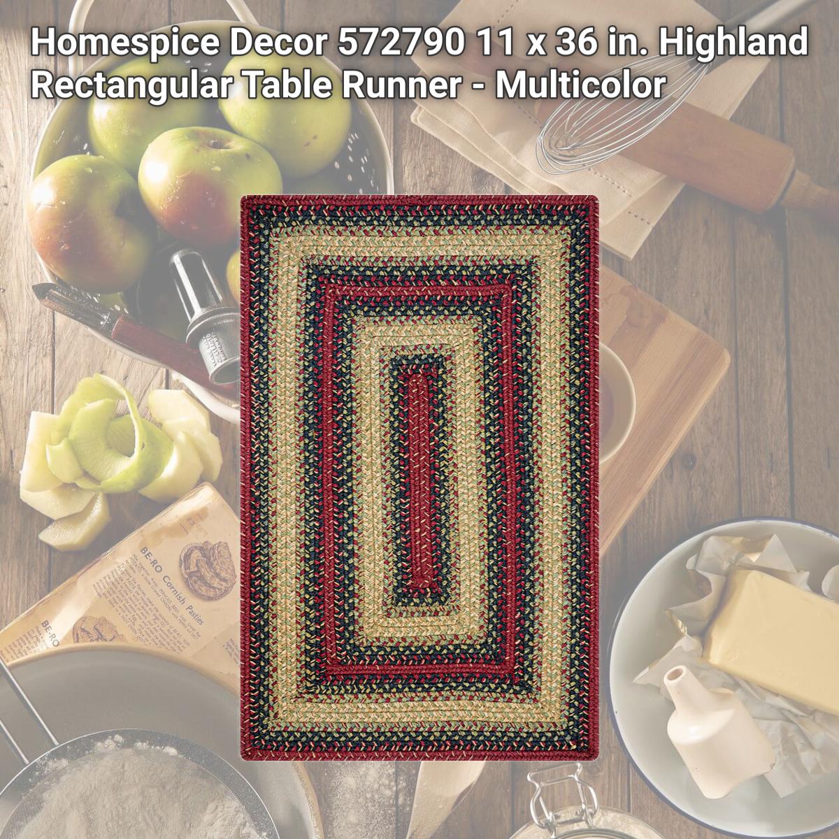 Picture of Homespice Decor 572790 11 x 36 in. Highland Rectangular Table Runner - Multicolor