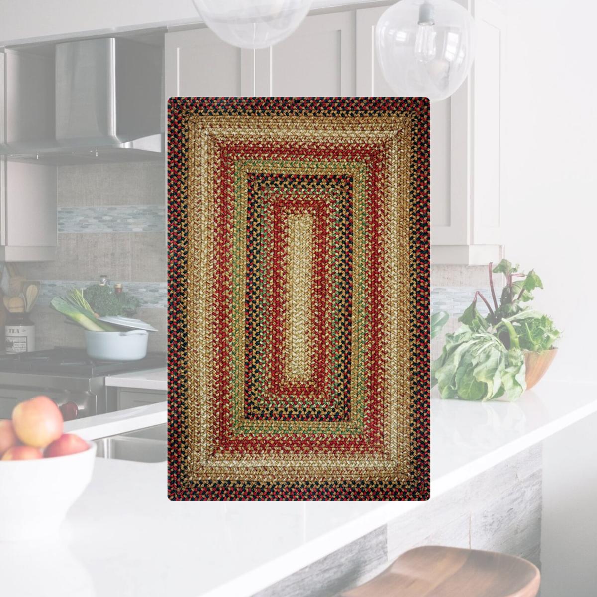 Picture of Homespice Decor 594808 13 x 19 in. Gingerbread Oval Placemat - Brown  Deep Red - set of 4