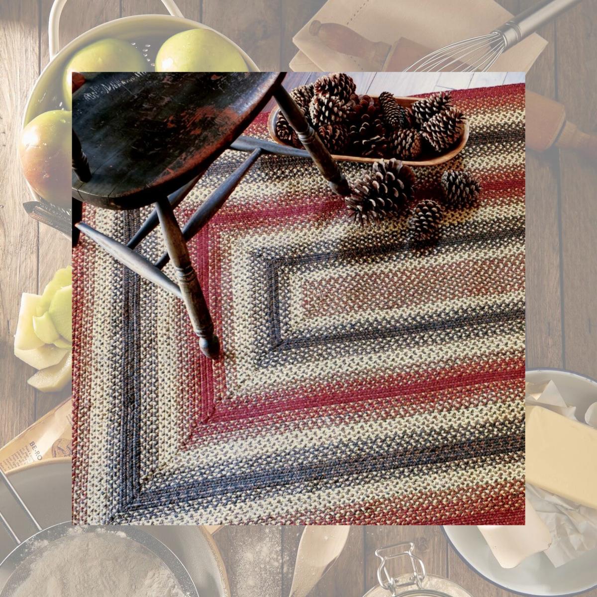 Picture of Homespice Decor 595713 13 x 19 in. Chester Rectangular Placemat - Red  Brown &amp; Natural - set of 4