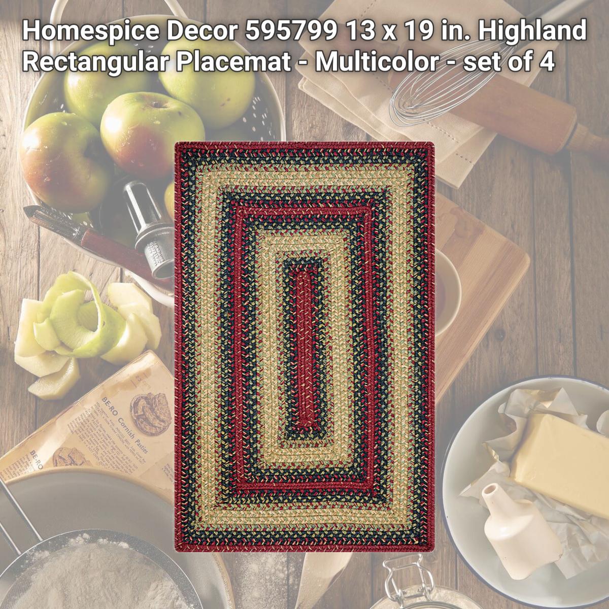 Picture of Homespice Decor 595799 13 x 19 in. Highland Rectangular Placemat - Multicolor - set of 4
