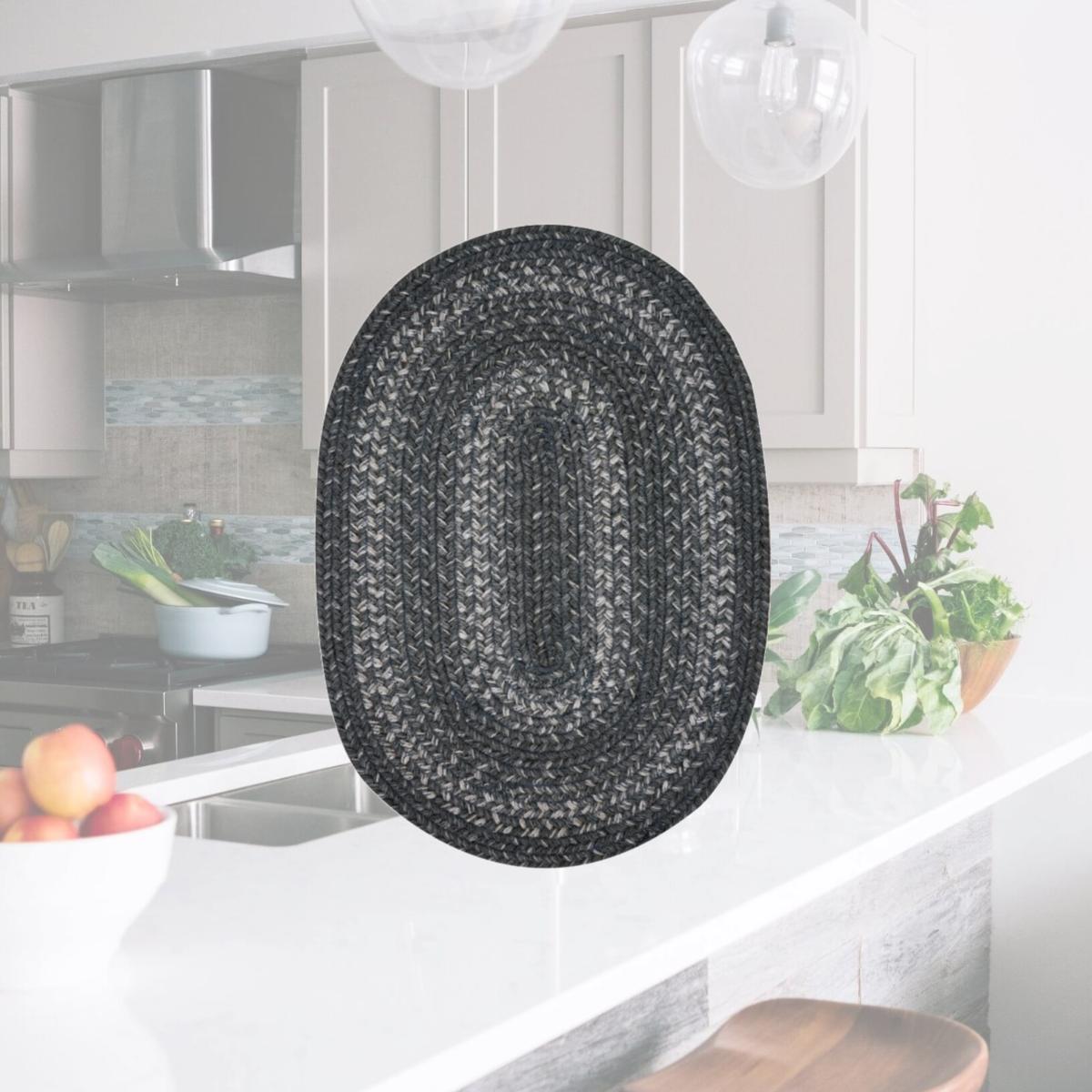 Picture of Homespice Decor 594853 13 x 19 in. Cloud Jute Braided Oval Placemat  Grey - set of 4