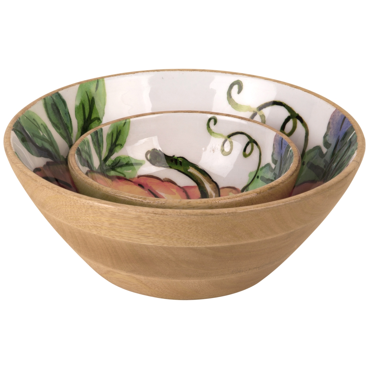 Picture of Home Essentials & Beyond 57127 6.5 in. Wooden Enamel Pumpkin Bowl for Unisex