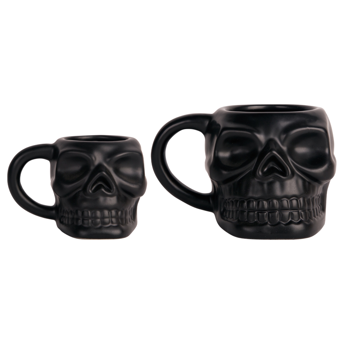Picture of Home Essentials & Beyond 90244 5 oz Matte Black Skull Espresso Cup for Unisex - Set of 4
