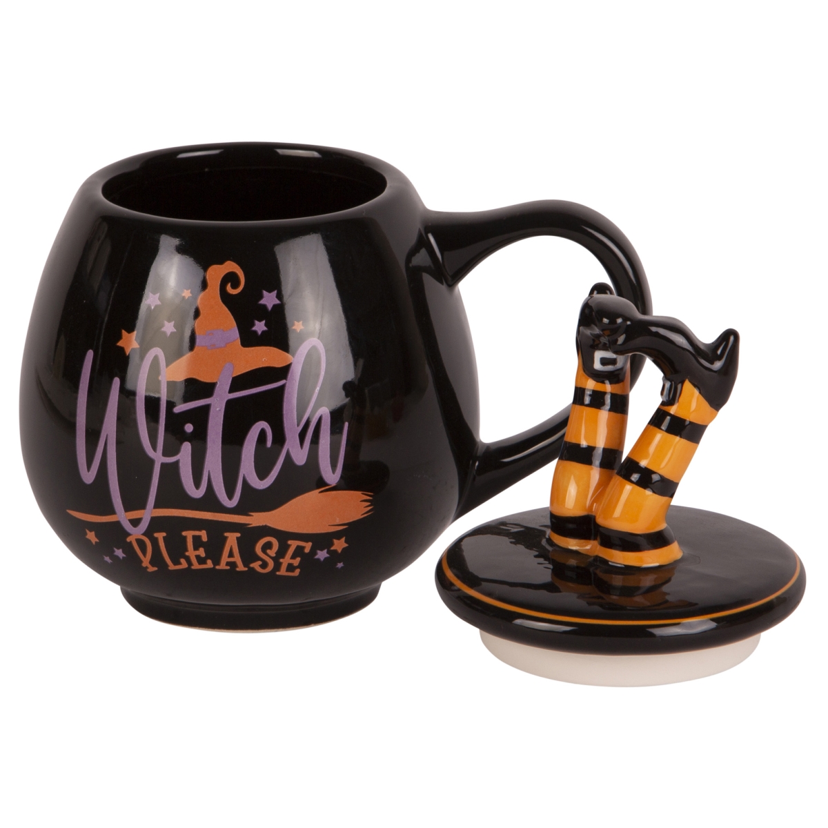 Picture of Home Essentials & Beyond 91013 17 oz Witch Legs Lidded Mug for Unisex