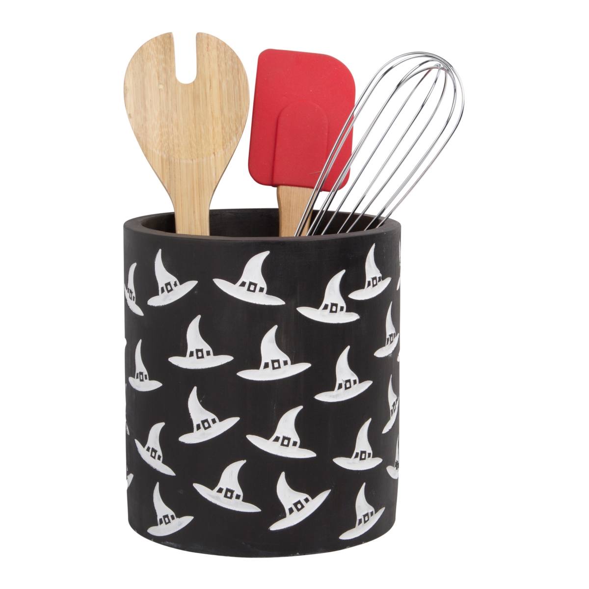 Picture of Home Essentials & Beyond R24-93953 6 in. Black All Over Witchs Hat Utensil Crock for Unisex
