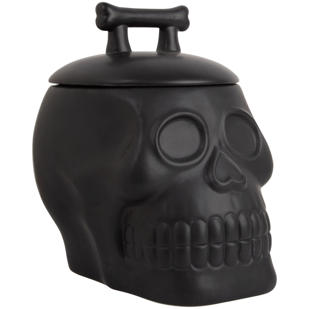 Picture of Home Essentials & Beyond 93961 89 oz Black Skull Canister with Bone Lid for Unisex