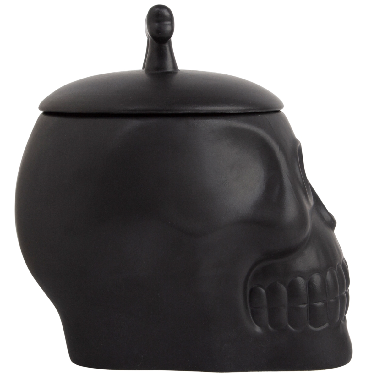 Picture of Home Essentials & Beyond 93961 89 oz Black Skull Canister with Bone Lid for Unisex