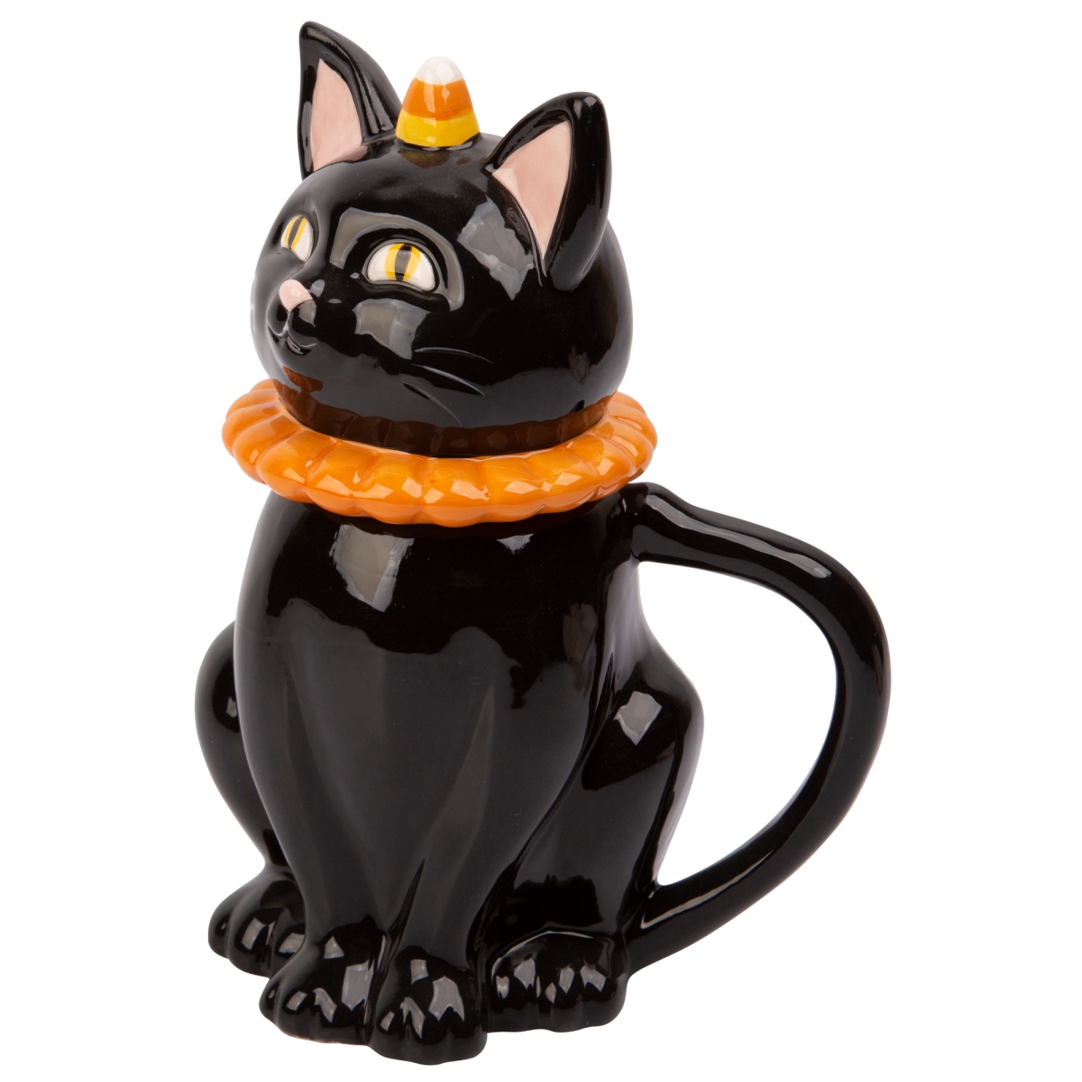 Picture of Home Essentials & Beyond R24-95567 19 oz Black Cat Mug with Lid for Unisex
