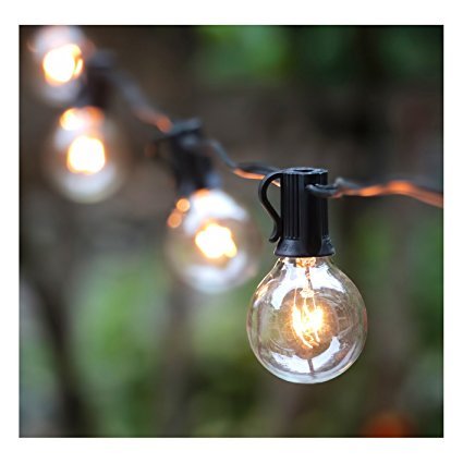 Hometown Evolution G40as25b 25 Ft. Outdoor String Lights G40 Assorted Color 1.6 In. Bulbs And Black Cord - Set Of 25