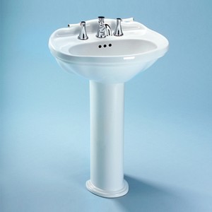 Pt754 No.01 Whitney Sink Pedestal, Cotton White