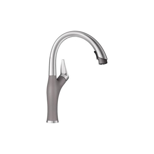 Artona Pullout Spray Single Hole 1 Kitchen Faucet 442034 Metallic Gray