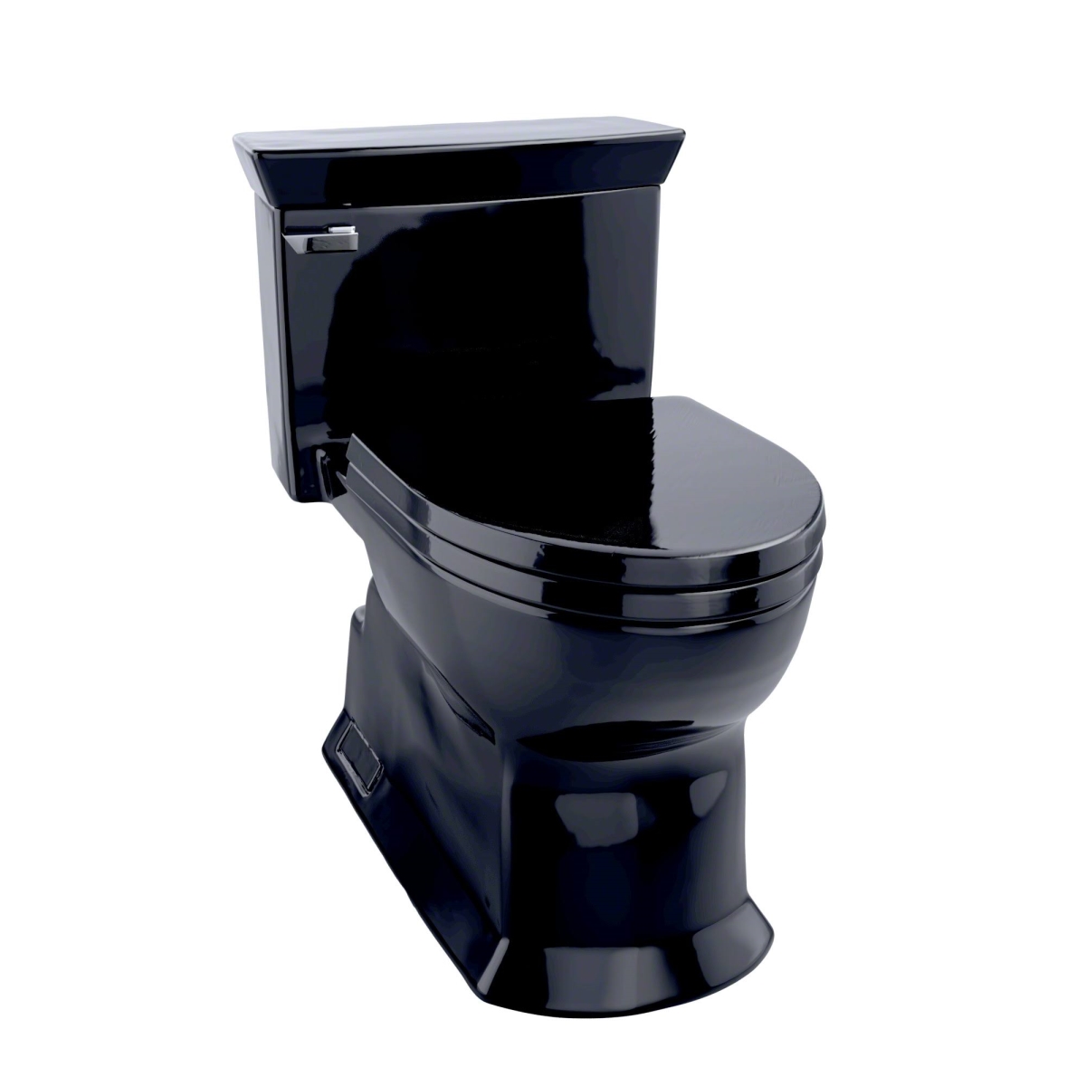 Ms964214cef-51 Eco Soiree Elongated 1.28 Gpf Universal Height Skirted Toilet, Ebony Black