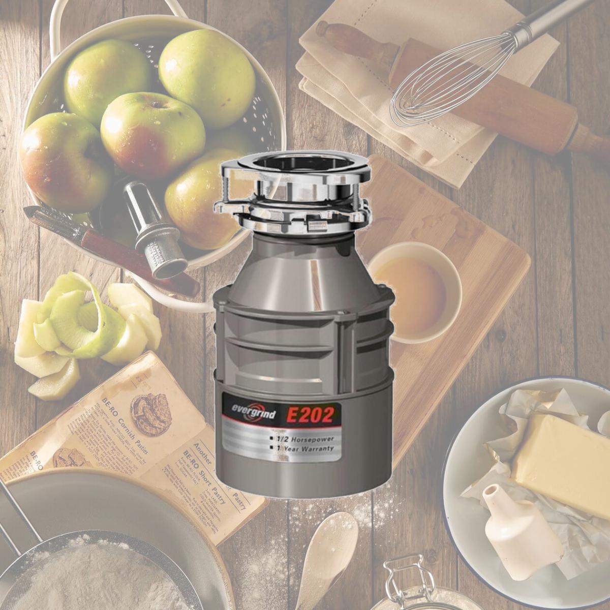 Picture of InSinkErator E202W-C 6.375 in. Evergrind Single Phase Continuous Feed Food Waste Disposer with 0.5 HP Enamel Power Cord in Waterborne Grey