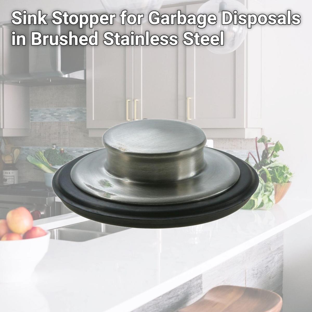 Picture of InSinkErator STP-SSB Sink Stopper for Garbage Disposals in Brushed Stainless Steel